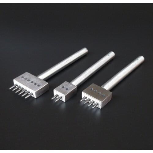 1 Pcs 2/4/6 Hole 6MM Spacing Leather Craft Tools Punch Perforated Round Row DIY Handmade Stitching Accessories