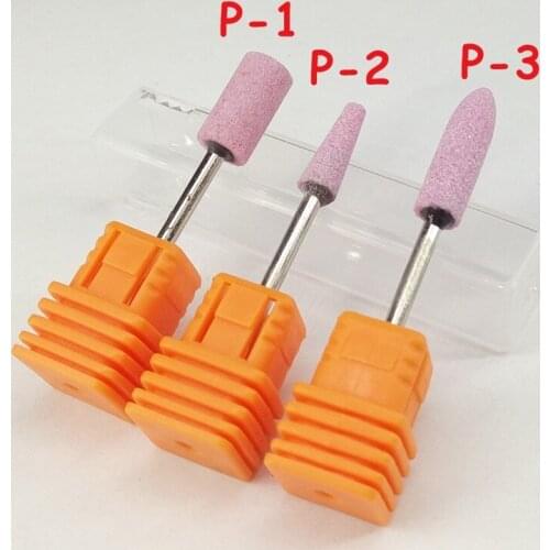 1pcs Pink Colors Ceramic Stone Nail Drill Bits Nail Art Tools Electric Manicure Machine Accessories Cutter Nail Files