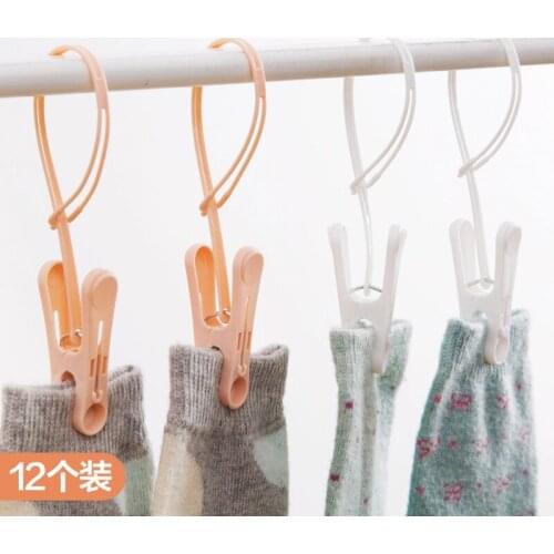 12pcs Sets Clothes Pegs Plastic Clips Household Laundry Clothes Pins Hanging Pegs Clips Photo Clip Clothespins Socks Holder