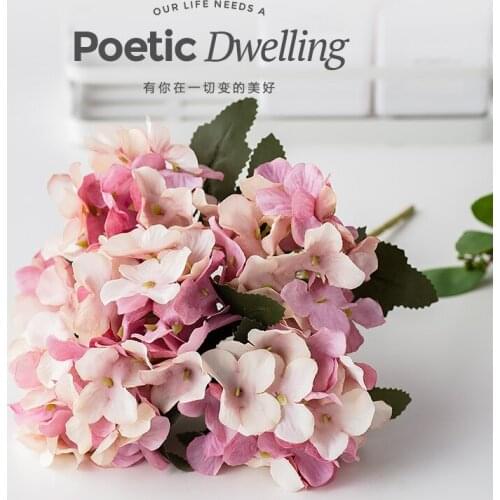 2pcsImitation silk flower living room table top artificial flower decoration Hydrangea bouquet indoor wedding fakeplant