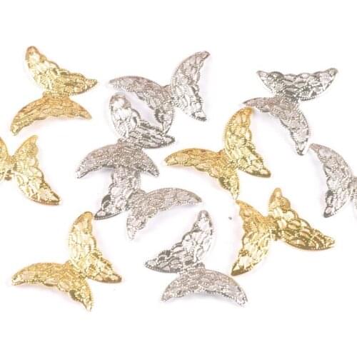 20pcs 26.5x37mm Butterfly Connectors Flower Filigree Wraps For DIY Jewelry Findings Scrapbook Metal Crafts Home Decor yk0785
