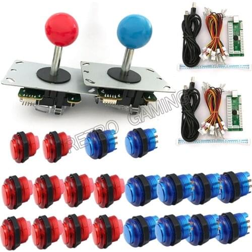 Arcade Joystick DIY Kit Zero Delay Arcade DIY Kit USB Encoder To PC Arcade Joystick + Copy SANWA Push Buttons for MAME & JAMMA