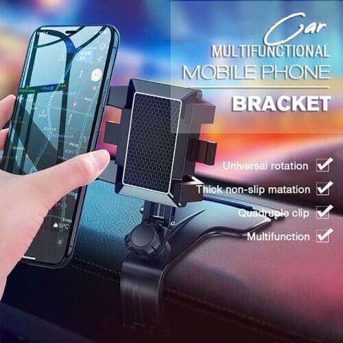 Car Phone Holder 360 Degree GPS Navigation Dashboard Phone Holder In Car For Universal Mobile Phone Clip Mount Car Bracket