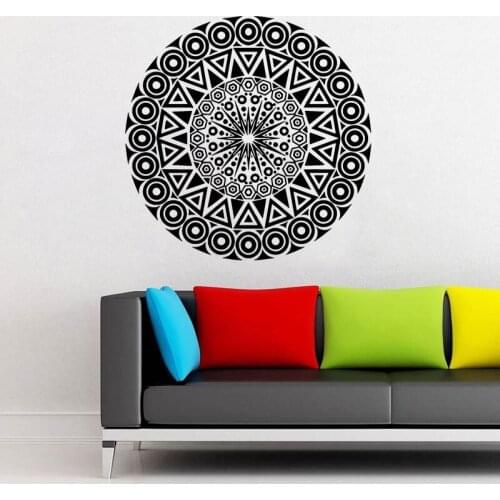 Large Size Mandala Yoga Wall Sticker Vinyl Home Decor For Living Room Bedroom Window Car Decals Indian Round Modern Mural 4083
