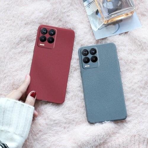 For Realme 8 Pro C17 Q2 Case Ultra Thin Sandstone Matte Case For OPPO A32 A15 Reno 5 Pro F17 4SE Silicone Lens Protective Cover