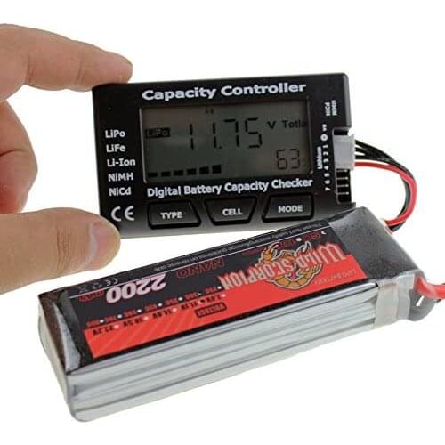 SoloGood 7 Digital Lipo Battery Capacity Checker Meter Tester for NiMH Nicd Life LiPo Li-ion Battery