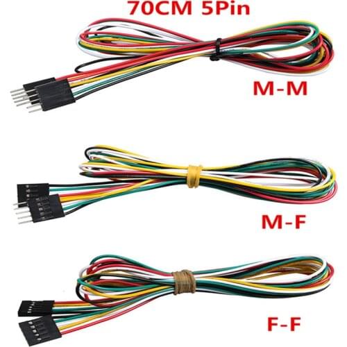 Jumper Wires 10pcs/lot 5pin 70cm M-M M-F Female to Female DuPont Cable Line Breadboard Wires for Electronic DIY