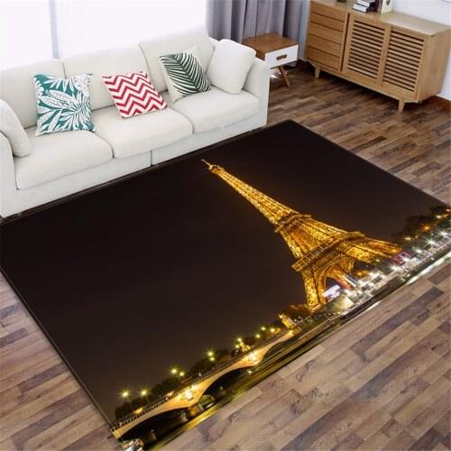 France City Scenery Carpet For Bedroom Flannel Sponge Kitchen Rugs Anti-slip Large Soft Carpet Home Entrance Mat Hallway Rug
