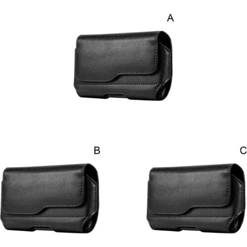 Horizontal Leather Belt Case Holster Pouch Sleeve Phone Holder for Men Travel Outdoor 28GD
