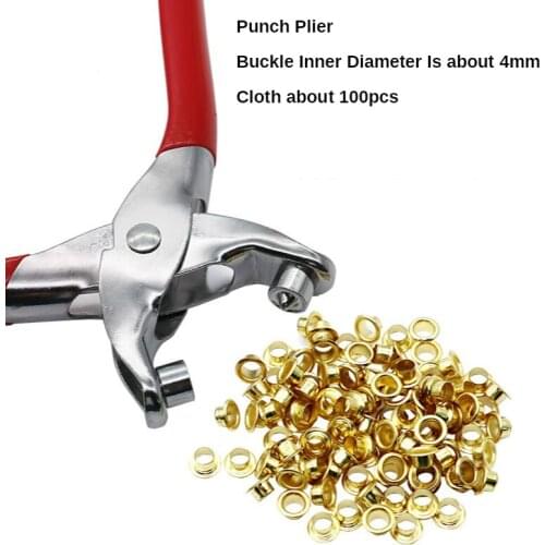 100PCS Scrapbook Eyelet and Buttons Stud Carboon Steel Press Grommet Rivets Eyelets Fastener Pliers Ring Durable Tools