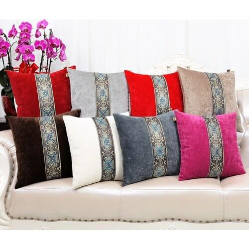 Chinese Patchwork Lace Pillow Case Velvet Cushion Cover Sofa Chair Back Cushion High End Luxury Pillow Covers Decorative