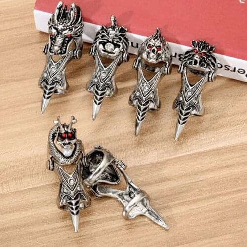 New Unisex Gothic Punk Dragon Skull Joint Knuckle Full Finger Claw Ring Statement Jewelry Party Club Charm Knuckle Rings Jewelry