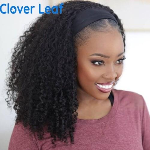 Curly Headband Wig Remy 150% Headband Wig Human Hair Kinky Curly Full Machine Wigs Headband Wigs Human Hair For Women Human Hair