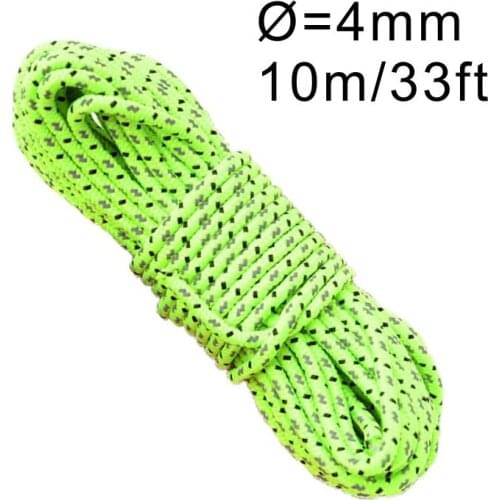 5m/10m Diameter 4mm Fluorescent Rope,Garden Rope,Windproof Rope For Camping Tent,Anchor Rope For Ground Nails,Sky Curtain Rope