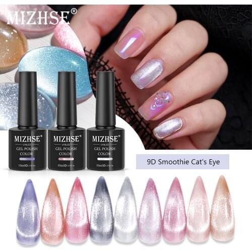 MIZHSE 9D Chameleon Magnetic Gel Nail Polish Hybrid Varnishes UV Cat Eye Gel Nail Polish Nail Art Soak Off Shining Gel Varnish