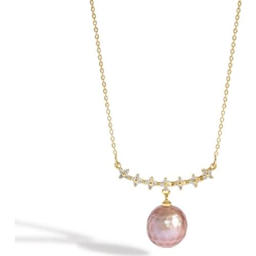 Kfvanfi Fashion lady smile necklace 11-12mm natural freshwater pearl jewelry