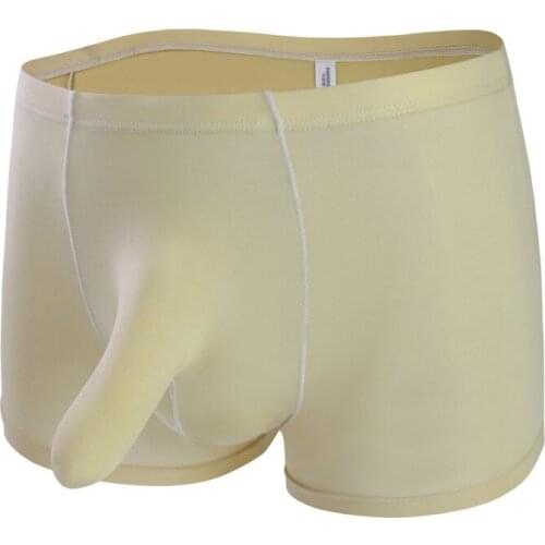 Men Boxer Shorts Ultra-thin Ice Silk Erotic Elephant Pouch Underwear Sexy Transparent Panties Calzoncillos Boxer Hombre Shorts