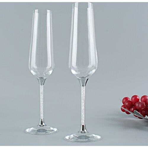 10.5 inch Long Flute Shape, Czech Bohemia Fashion Champagne Glass Set, 200ml By 2pcs/set, Gift Box Packing & Free Shipping