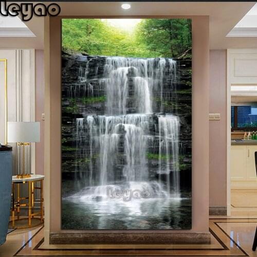 Waterfall Landscape large size diy Diamond Painting Cross Stitch 5d Embroidery Mosaic feng shui Picture Decoration,natural view