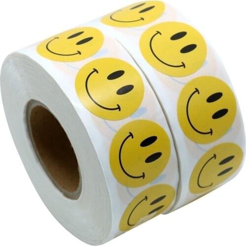 Smiley Face Sticker 500Pcs for Kids Reward Sticker Yellow Dots Labels Happy Smile Face Sticker Kids Wedding Present Labels Decor