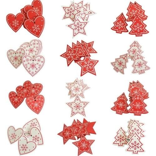 10PCS Unfinished Wooden Cutouts Ornaments Wood Slices for Christmas Decoration Christmas Tree Pendant Ornaments and Craft DIY