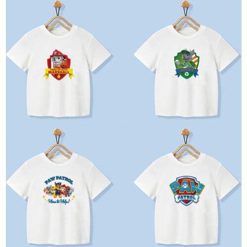 2021 New PAW PATROL Kids T-shirts And Tops Short Sleeved Cartoon Fashion Clothes For Summer Boys And Girls 4-14Y Blouse Baby