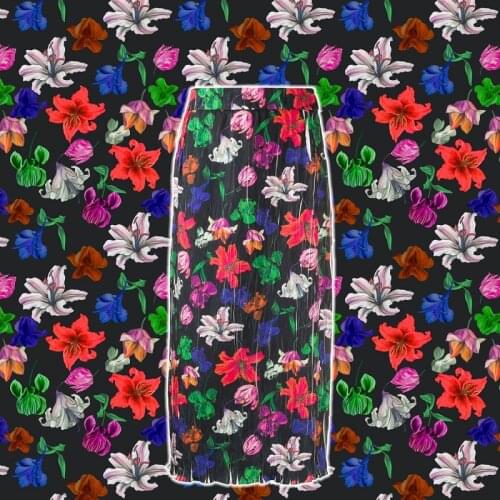 2021 spring and summer new digital printing high-end apparel fabrics brand show fashion materials