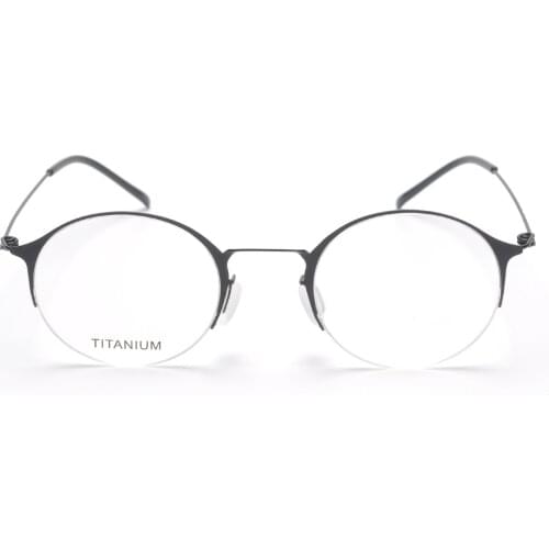 Round no screw frame female retro glasses male round frame ultra light gold silk casual business myopia frame