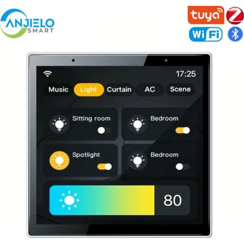 Smart Home Tuya Voice Control Wifi Gateway with Color Touch Screen, Remotely Control all Kinds of Tuya Smart Appliances