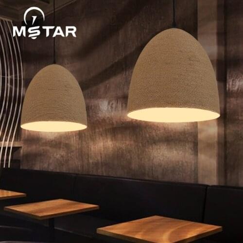 Industrial Retro Pendant Lights For Restaurant/bar/cafe/shop Hanging Light Woven Hemp Rope Diamond Cages Pendant Lamp hanging