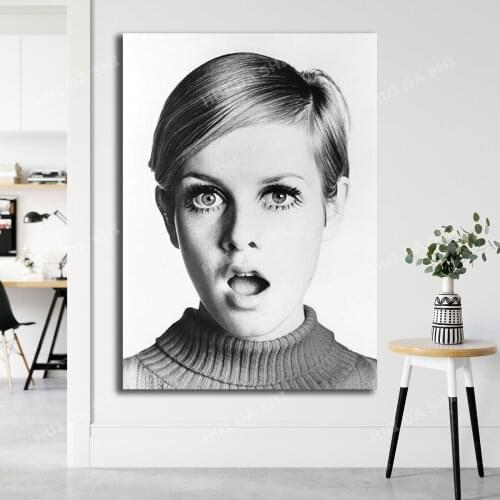 Twiggy Poster, Canvas Print, Wall Art, Twiggy Shock Poster, Scandi Wall Art, Black and White Prints, Minimalist Posters