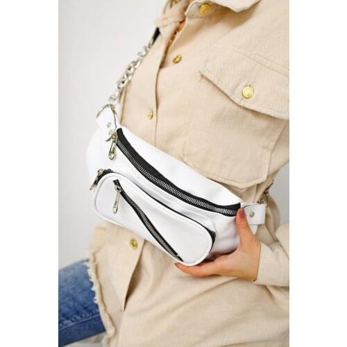 Limoya Bags Women White Jeny Zip Detail Waist And Shoulder Bag 'Turkish' Quality 2021 Fashion Design Season Comfort Fast Shipp