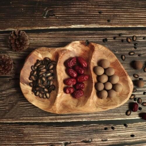 Solid Wooden Tray Food Cake Candy Pan Plates Dishes Storage Dried Fruit Plate Home Fruit