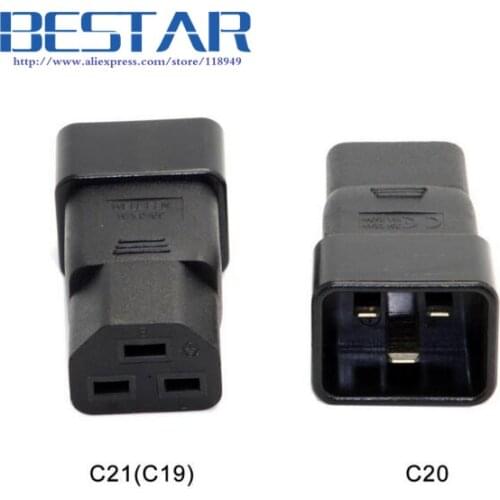 IEC320 IEC 320 C20 to C21 C19 Male to Female Extension PDU UPS Power Adapter connector Rated 10A 250V