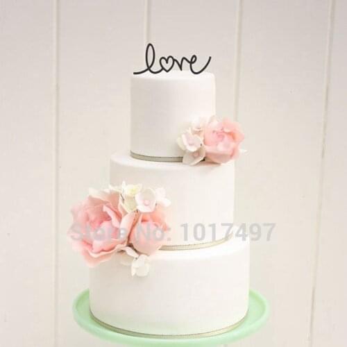 Wedding Cake Decor-LOVE With Heart Wedding Cake Topper,Accessory Acrylic Design For Wedding / Party Decoration