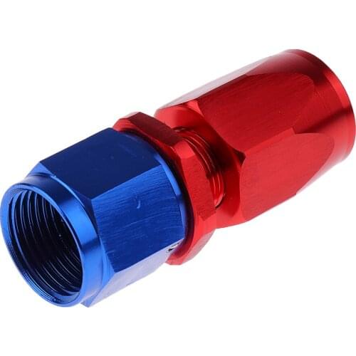 Universal AN-8 Straight Swivel Oil Fuel Hose End Fitting Adapter Red & Blue