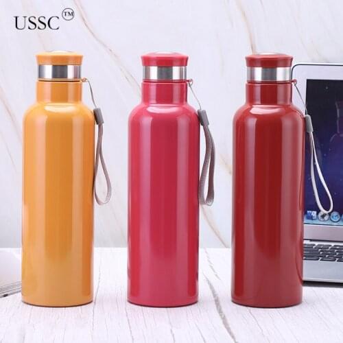 USSC 750ml Stainless Steel Insulated Cup Outdoor Large Capacity Sports Water Bottle Handle Mountaineering Pot Water Cup HZ051