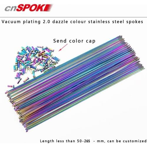 Bicycle Spokes cnSROKE 2.0 Round Spokes J-bend/straight Pull Head Bicycle Spokes Black Bicycle Spokes with Copper Cap