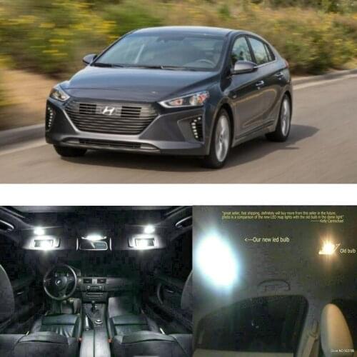 Led interior lights For Hyundai Ioniq Hybrid 2017 13pc Led Lights For Cars lighting kit automotive bulbs Canbus