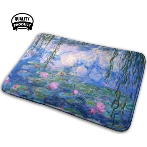 Water Lilies Comfortable Door Mat Rug Carpet Cushion Claude Water Lilies Water Oil Ism Flowers Floral Lake France French Pond