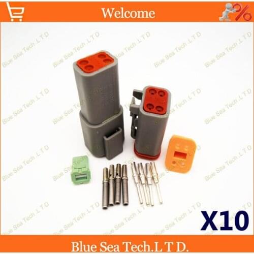 10 sets Great Terminal Deutsch DT06-4S&DT04-4P 4 Pin Engine/Gearbox waterproof electrical connector for car,bus,motor,truck