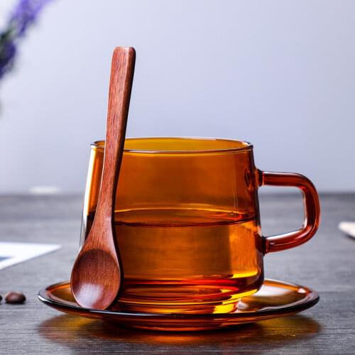 High Borosilicate Amber Coffee Mug, Single Glazed Mug, INS Style, Household Breakfast Mug, Simple Style