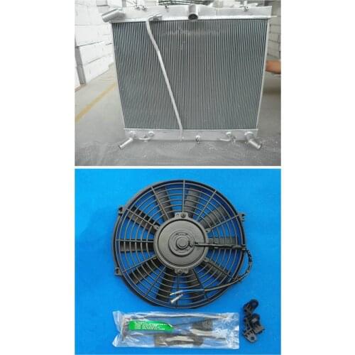 Aluminum Radiator + FAN For TOYOTA HIACE LWB 2.5LT TD - on 2005-2009 05 06 07 08 09 High Performance