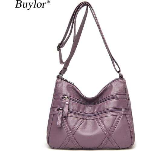 Buylor Pu Soft Leather Ladies Shoulder Bag Fashion Casual Mother Bag Handbags Small Crossbody Bags For Women
