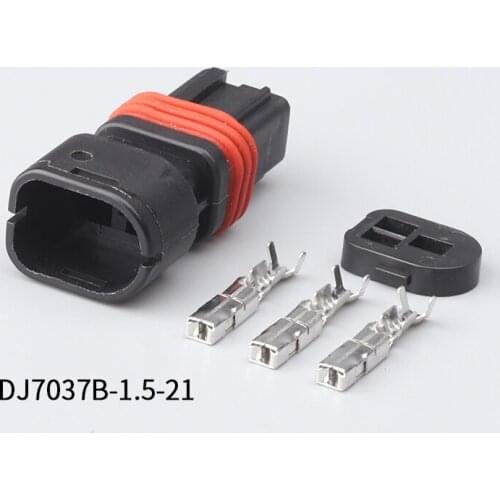 100sets 3 Pin Female Wiring Waterproof Electrical Connector Auto housing plug DJ7037B-1.5-21
