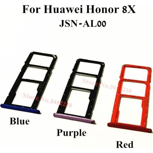 100% Original SIM Tray sim holder For Huawei Honor 8X JSN-AL00 SD/SIM Reader Replacement parts