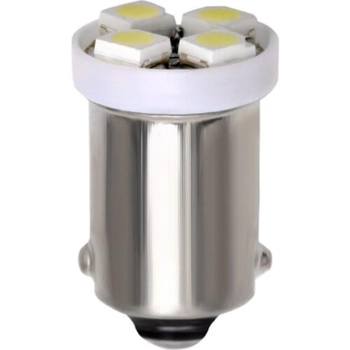 100pcs BA9S T4W T11 1210 3528 4 SMD LED Bulbs White Map Lights Auto Car Lights 4 LEDs 12V DC