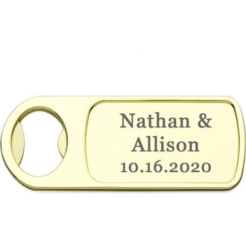 150Pcs Personalized Bachelor Party Favor Engraved Gold Bottle Opener Wedding Favor Custom Bridal Shower Gift With Organza Bag