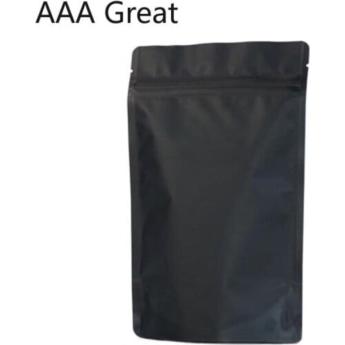 50Pcs/Lot Aluminum Foil Zip Bag Stand Up Zipper Lock Food Savers Retail Packaging Bags Beans Storage Bag Black Matte Pouches New