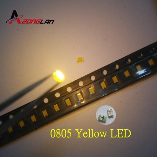 500PCS 0805 Yellow SMD LEDs Super Bright LED 0805 diodes 2012 led Light Emitting Diode 580-590nm
